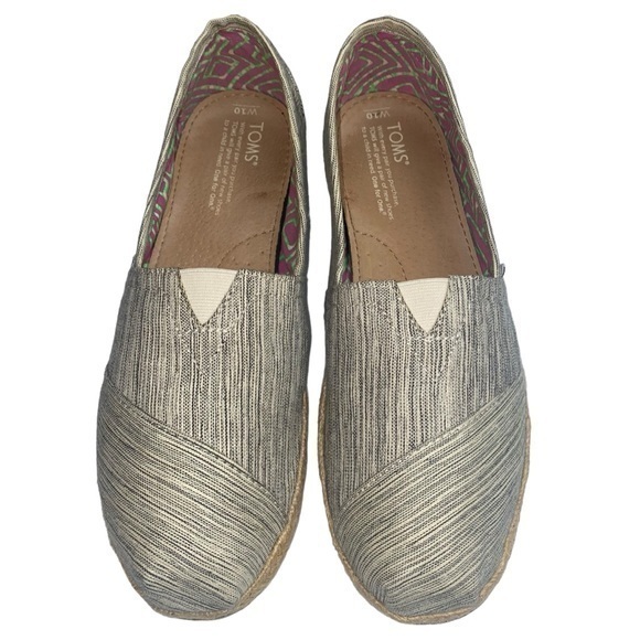 Tom's Women Boho Black White and Tan Canvas Classic Comfort Alpargatas 10 - Picture 1 of 9